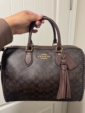 COACH Large Rowan Braided Satchel with Tassel Charm